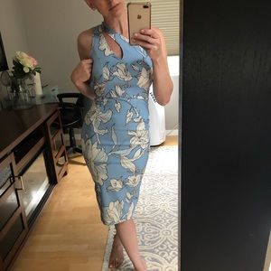 House of Three, Blue/White midi dress
